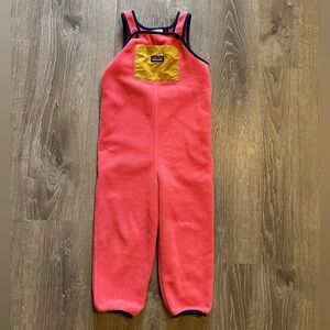 Patagonia Girls 5T Pink Fleece Synchilla Overalls